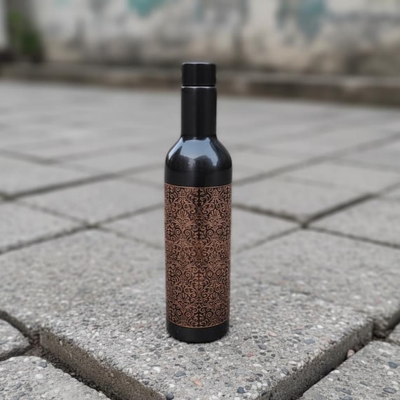 Premium Copper Water Bottle, Pure Copper Drinking Bottle, Yoga Wellness Gift, Leak Proof Eco Friendly Reusable Bottle, Engraved Copper Flask