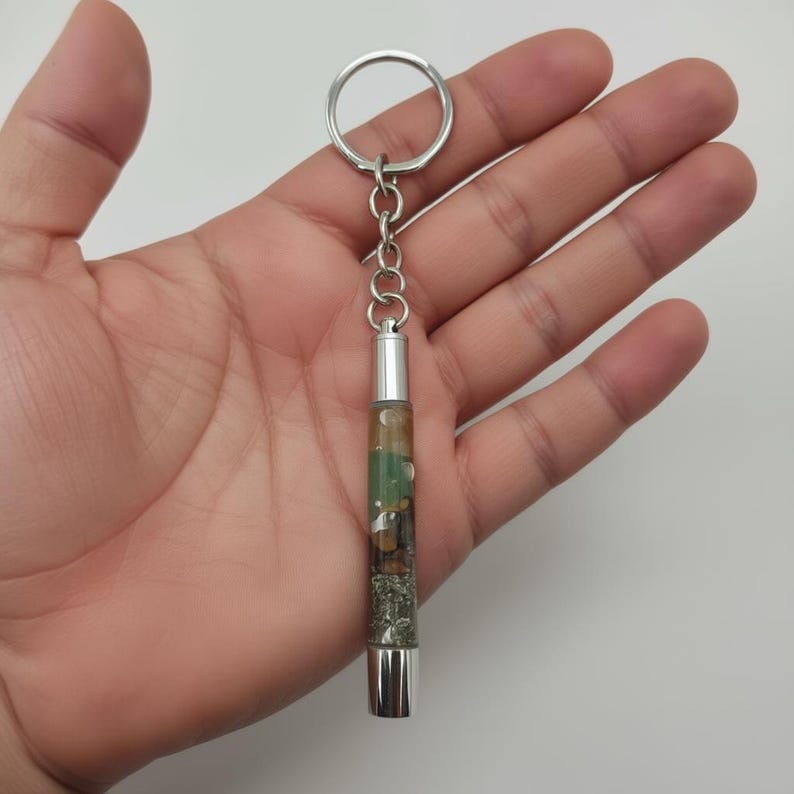 handmade abundance crystal key ring for positive energy