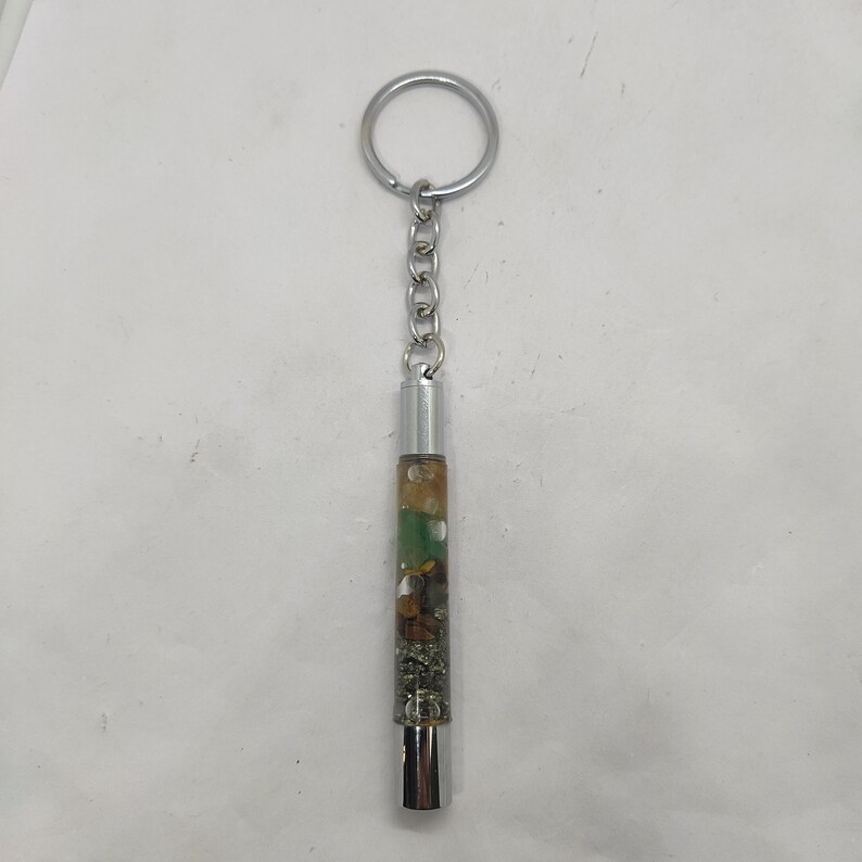 luck and money attraction keychain with natural crystals