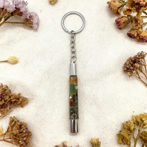 natural wealth energy stone keychain for success
