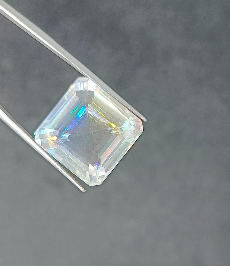 Rainbow Mystic Topaz 25 Carat Cushion Cut – Loose Square Gemstone for Custom Jewelry and Pendant Designs – Free Shipping Included