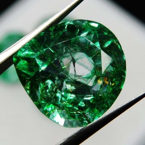 9.32 Carat Natural Green Emerald Pear Shape Loose Gemstone: Colombian AAA Grade