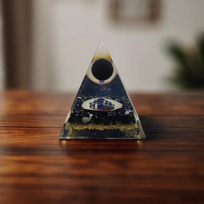 EMF protection pyramid made of black tourmaline crystals