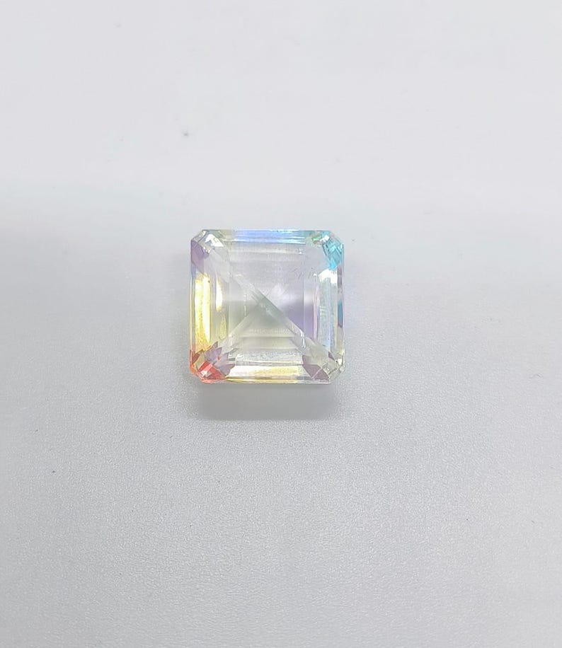 25 Carat Cushion Cut Mystic Topaz – Radiant Rainbow Gemstone for Jewelry Designers and DIY Projects – Big Savings + Free Delivery