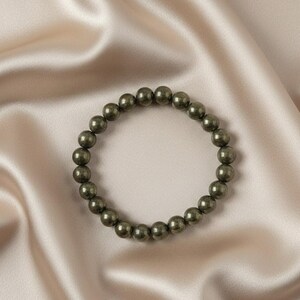 Pyrite Crystal Healing Bracelet | Certified Natural Stone Jewelry | Men's & Women's Stretch Bracelet | Manifest Wealth & Protection | Energy Stone Gift | Beaded Prosperity Jewelry