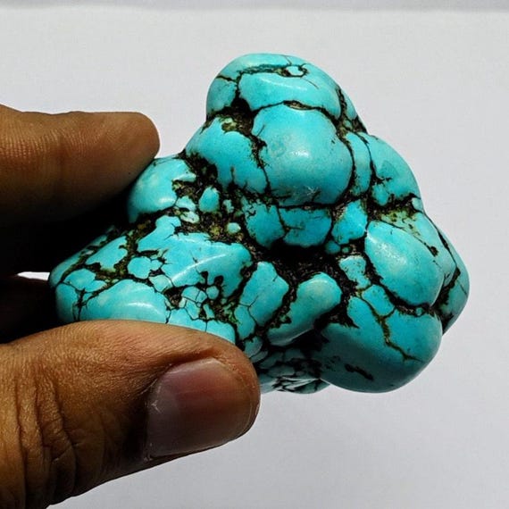 Natural Arizona Turquoise Rough Gemstone: Uncut Blue Stone (220-300 Carat)