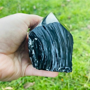 Natural Black Obsidian 1100 Carat Raw Gemstone | Uncut Healing Crystal | Rough Obsidian Stone for Esoteric Gifts | Free Delivery |