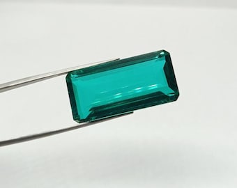 Natural Green Emerald Gemstone 45 Carat | Rectangle Cut Loose Gem for Jewellery, Healing, Prosperity, and Heart Chakra Energy Crystal