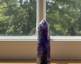 Polished Amethyst Wand – Healing Crystal Point Tower, Meditation Gemstone Decor