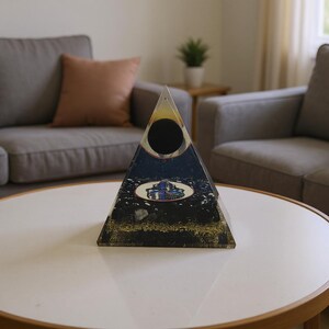 Handmade reiki healing pyramid for grounding energy