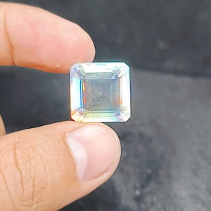 Natural Mystic Topaz 25.00 Ct Cushion Square Cut – Brilliant Rainbow Gem for DIY Jewelry Projects – Big Discount + Free Delivery