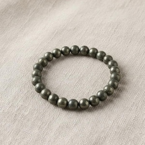 Prosperity Crystal Bracelet | Pyrite Beaded Handmade Jewelry | Certified Natural Protection Stone | Men’s & Women’s Energy Bracelet | Abundance Gift