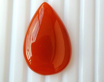 15 Carat Natural Red Coral Pear Cabochon | Italian Gemstone