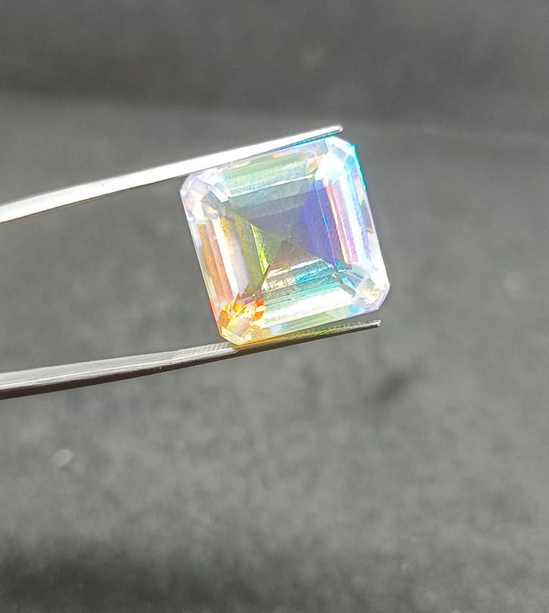 Vibrant Rainbow Mystic Topaz 25.00 Carat – Cushion Square Cut Loose Gem Ideal for Jewelry Making – Free Shipping & Sale Deal
