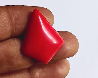 Italian Red Coral Gemstone Cabochon | 15-20 Carat Fancy Shape
