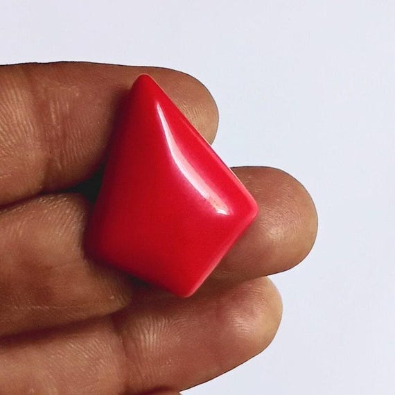 Italian Red Coral Gemstone Cabochon | 15-20 Carat Fancy Shape