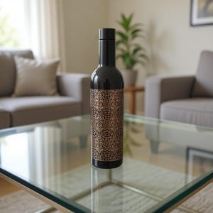 Solid copper drinking bottle with leak proof cap, sustainable zero waste water flask for office, travel, and holistic health routines.