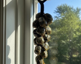Handmade Pyrite Crystal Wall Hanging | Feng Shui Wealth Charm, Money Luck, Protection Home Decor