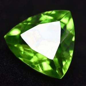 9.12 Carat Natural Peridot Green Trillion Shape Rare Loose Gemstone for Gifting and Jewelry | Free Standard Delivery | Best Offer!