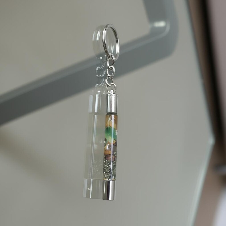 gemstone energy healing keychain for financial growth