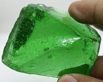 Green Andara Obsidian Crystal | 450 Ct Raw Gemstone, Spiritual Healing