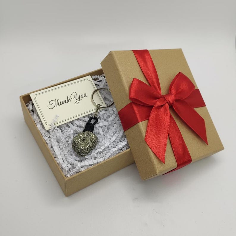 handmade pyrite keychain for prosperity and energy
