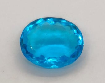 Natural Swiss Blue Topaz Gemstone • 70-80 Carat Oval Cut Faceted Stone for Jewelry Making
