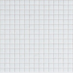 May include: White square mosaic tiles arranged in a grid pattern. The tiles are small and have a smooth, glossy finish.