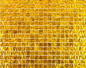 Gold 4 x 5 Uniform Square Glossy Glass Mosaic Tile - Sample