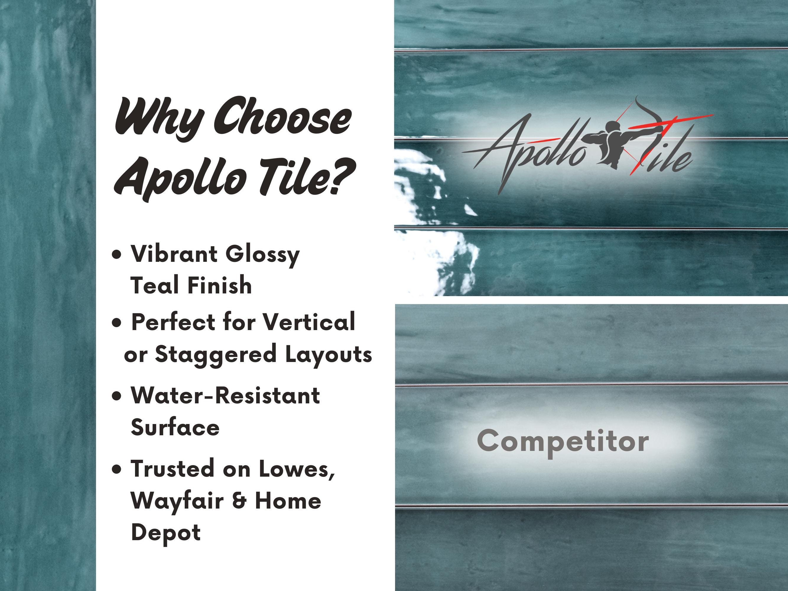 Azulejo de cerámica brillante estilo metro verde azulado de 2,6 x 16  pulgadas para paredes decorativas de cocina, baño, chimenea y diseño de  interiores DIY. - Etsy México, image size:2667x2000