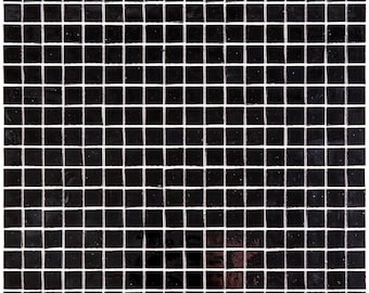 Mosaico de vidrio cuadrado uniforme, negro, brillante, de 4 x 5 pulgadas (muestra)