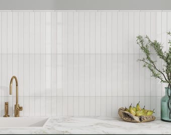 Snow White 2 x 8 Glossy Ceramic Subway Tile - Sample
