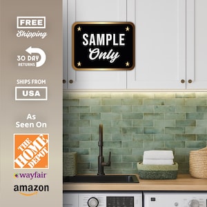 Sample Sage Green Glossy Ceramic Subway Tile 2.5x8 for Backsplash, Shower, Fireplace, Wall Accent (Single Piece, Wall Use Only)