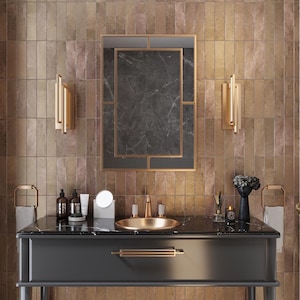 Bronze 2.5x10 Matte Ceramic Subway Tile - Sample