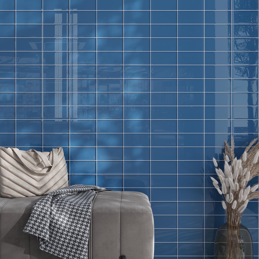 Cerulean Blue 3x6 Glossy Subway Glass Tile (40 Pack, 5 Sq Ft/case