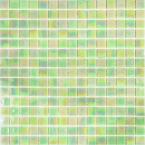 Lime Green 4 x 5 Glossy Uniform Square Glass Mosaic Tile - Sample