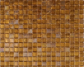 Towny Brown 12x12 Glossy Uniform Square Glass Mosaic Tile