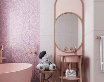 Orchid Pink 4 x 5 Glossy Matte Multi-shaped Glass Mosaic Tile - Sample