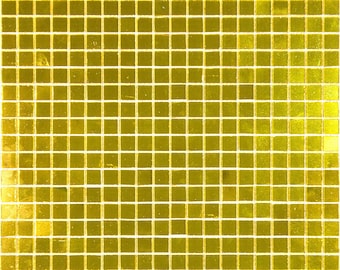 Honey Gold 4 x 5 Glossy Uniform Square Glass Mosaic Tile - Sample