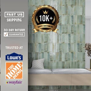Glossy Sage Green 2.5x8 Beveled Ceramic Subway Tiles, 38 Piece Set for Bold Kitchen Backsplash, Bathroom Feature Walls or Luxe Home Upgrade
