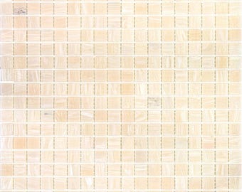 Azulejo de mosaico de vidrio cuadrado, uniforme, brillante, beige bisque, 4 x 5 (muestra)