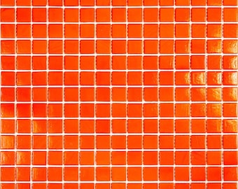 Scarlet Red 12x12 Uniform Square Glossy Glass Mosaic Tile