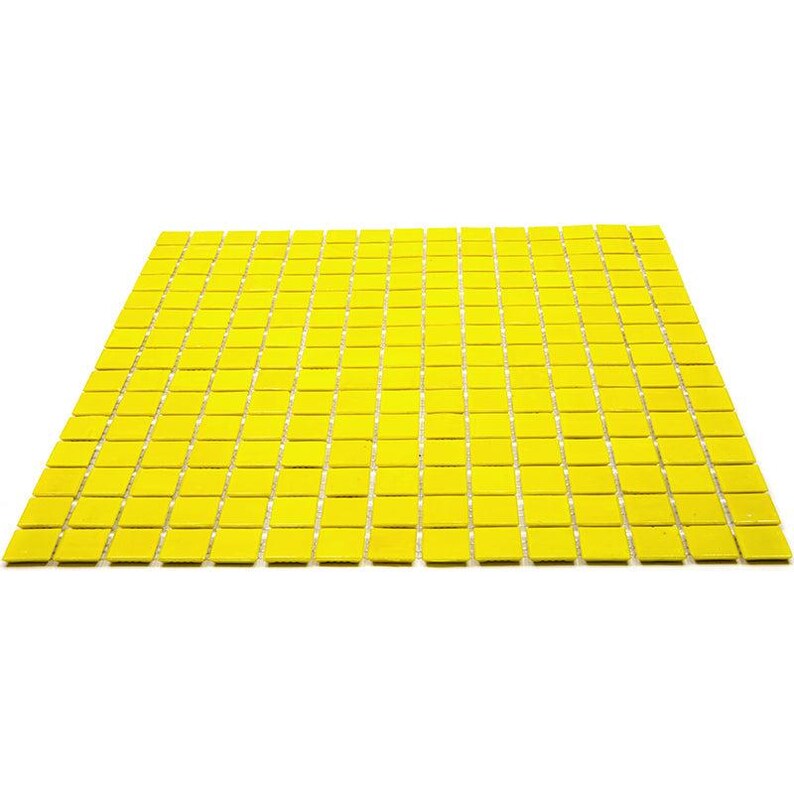 20-pack Dune 12 In. X 12 In. Glossy Yellow Glass Mosaic Wall and Floor ...