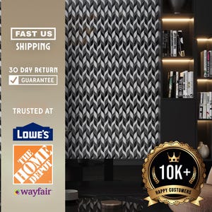 Black White 10x12 Polished Marble Mosaic Tile Sheets – Leaf Pattern Tiles for Bathroom Wall, Kitchen Backsplash, Fireplace or Accent Decor