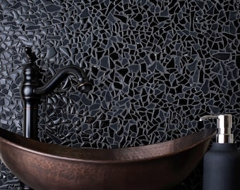 Black 4 x 5 Glossy Matte Multi-shaped Glass Mosaic Tile - Sample