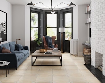 Boutique beige 18x18 Matte Square Porcelain Large Format Tile (7 pack, 14.75 sq ft/case)