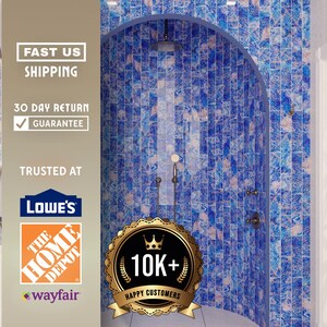 Cobalt Blue Glass Subway Tile – 3x12 Glossy Tiles for Kitchen Backsplash, Bathroom Walls, Shower Surround, Fireplace & Bold Accent Features