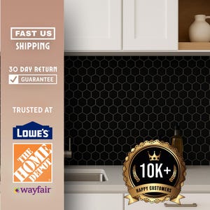 Refined Black Matte Hexagon Porcelain Tile 11x11 – Stylish Mosaic for Bathroom Floor, Kitchen Wall, Shower, Backsplash – 10 Pack 8.25 sq ft