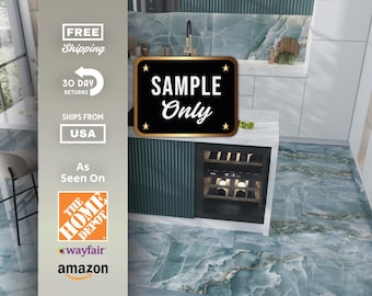 Green Porcelain 4x5 Sample Tile • Lappato Finish Large Format Tile for Bathroom Kitchen Wall Floor Indoor Outdoor Use | Onyx Look Green