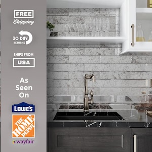Antique Mirror Vintage Glass Backsplash for Kitchen, Bathroom, Stove, Oven, Luxury Glass Tile Backsplashes for Sink - Minimalist Subway Tile